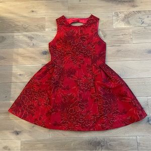 NWT Childrens Place Girls Red Floral Holiday Christmas Dress Size 16
